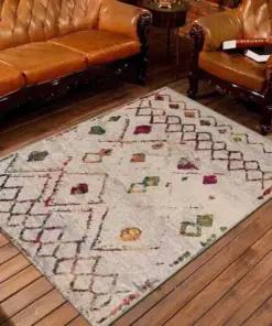 Beige Boho Chic Area Rug