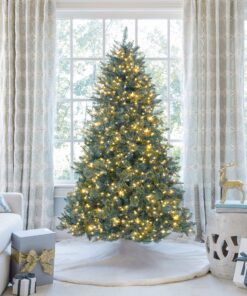 6′ Tribeca Spruce Blue Artificial Christmas Tree with White LED Lights