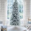 7.5 King Flock Slim Artificial Christmas Tree Unlit