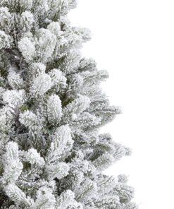 7.5′ King Flock Slim Artificial Christmas Tree Unlit closeup