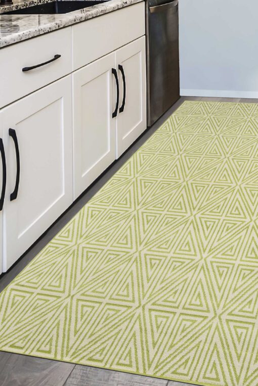 Green Geometric Area Rug