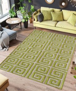 Green Geometric Chic Area Rug