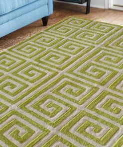 Green Geometric Rug