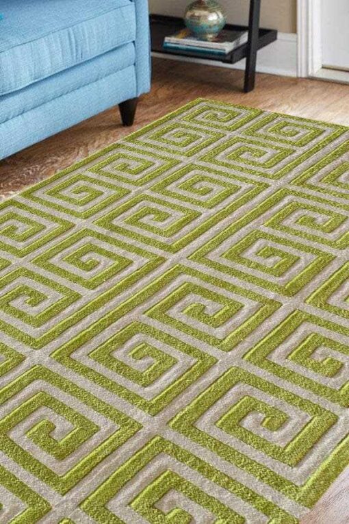 Green Geometric Rug