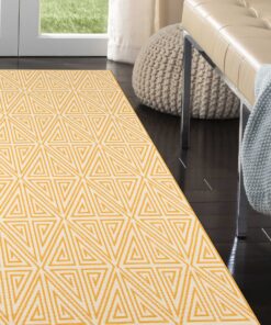 Ivory Geometric Area chic Rug