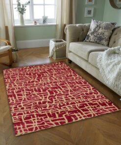 Red Contemporary Area Rug