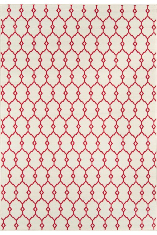 Red Geometric Area Rug