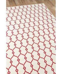 Red Ivory Geometric Area Chic Rug