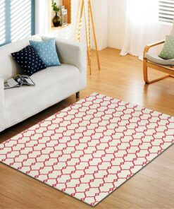 Red Ivory Geometric Area Rug