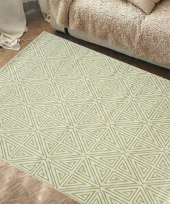 green Geometric Rug