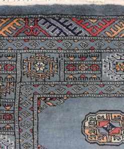 hand knotted Grey Bokhara Area Rug