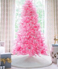 pink faux christmas tree