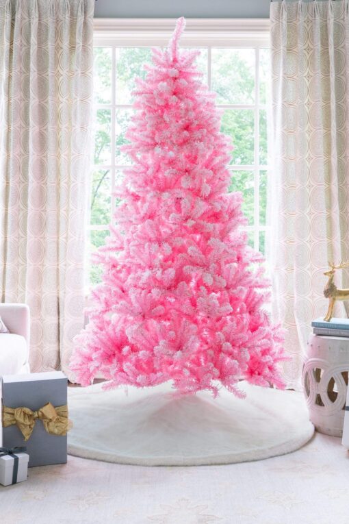 pink faux christmas tree